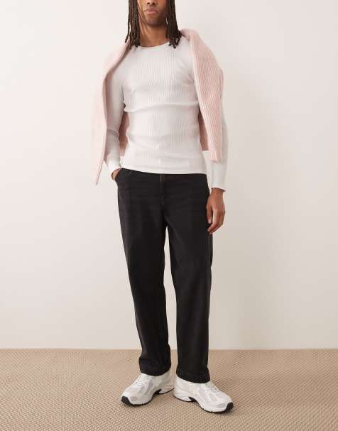 ASOS DESIGN – Svarta avsmalnande jeans med avslappnad passform - view 1