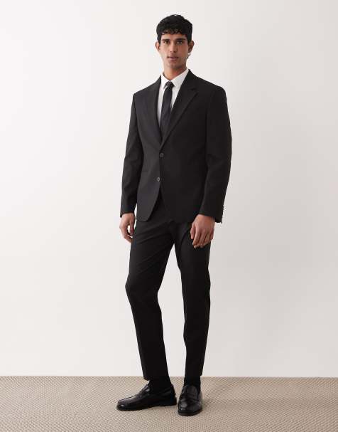 ASOS DESIGN – Svarta, avsmalnande kostymbyxor - view 1