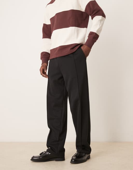 ASOS DESIGN – Svarta, avsmalnande mjukisbyxor i scubaliknande material, 2 av 5