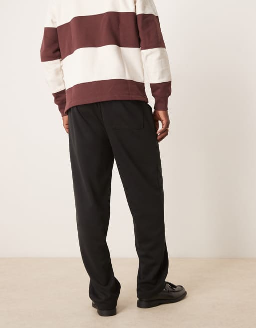 ASOS DESIGN – Svarta, avsmalnande mjukisbyxor i scubaliknande material, 3 av 5