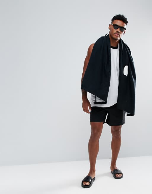ASOS DESIGN svarta badshorts i midilängd, 4 av 4