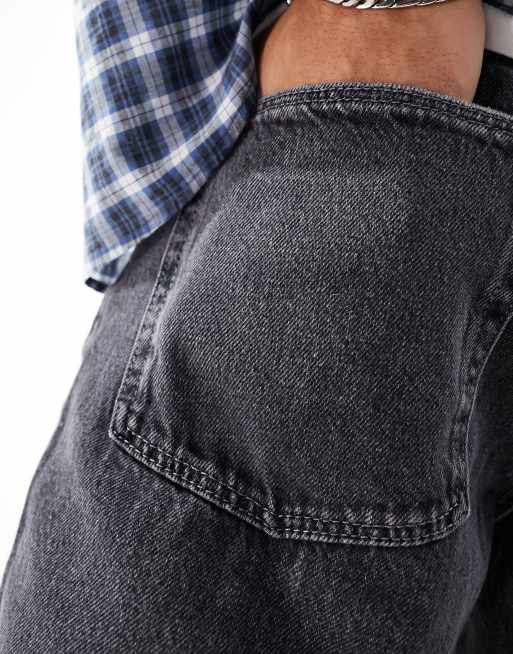 ASOS DESIGN – Svarta baggy jeans med vintagetvätt, 3 av 5
