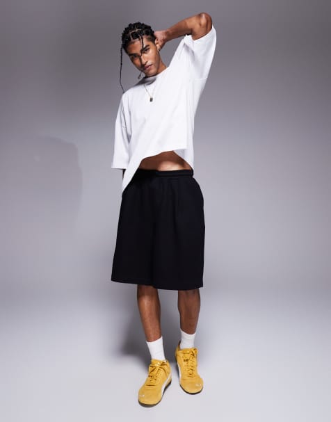 ASOS DESIGN – Svarta basketshorts i oversize med textur - view 1
