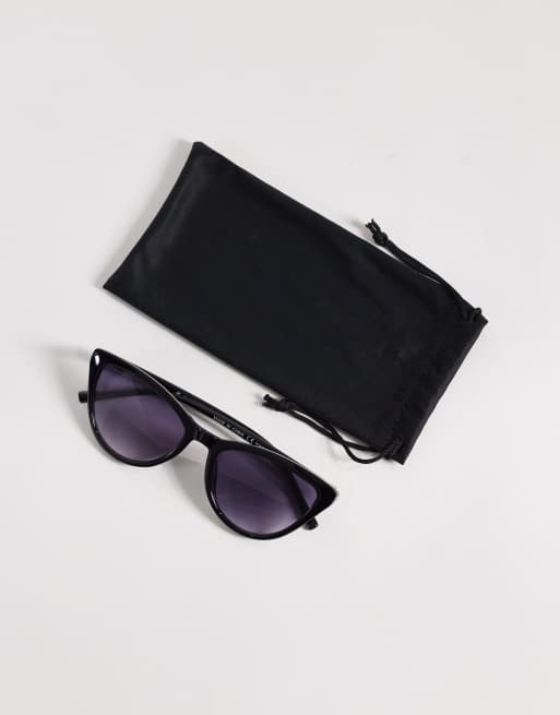 ASOS DESIGN – Svarta, böjda solglasögon i cateye-modell, 3 av 3