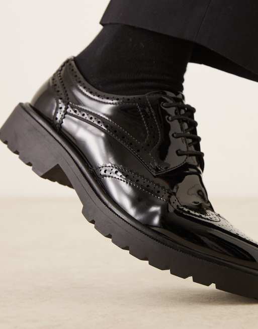 ASOS DESIGN – Svarta brogueskor med räfflad sula, 3 av 4