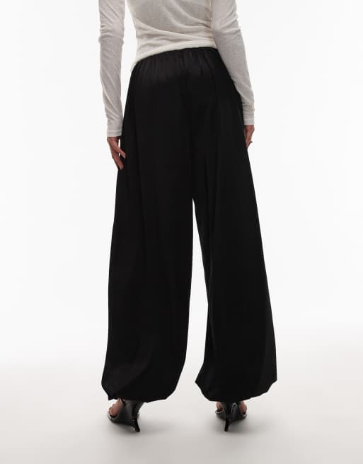 ASOS DESIGN – Svarta byxor med ballongben i satin och twill, 4 av 5