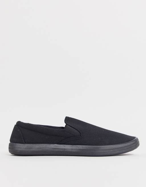 ASOS DESIGN – Svarta canvasskor i slip-on modell, 4 av 4