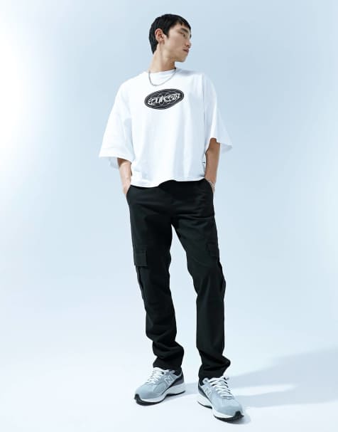 ASOS DESIGN – Svarta cargobyxor med smal passform - view 1