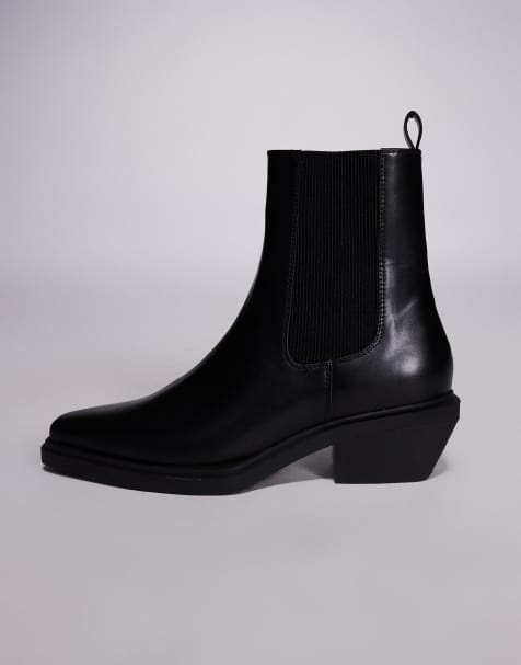 ASOS DESIGN – Svarta chealseaboots med kubansk klack - view 1