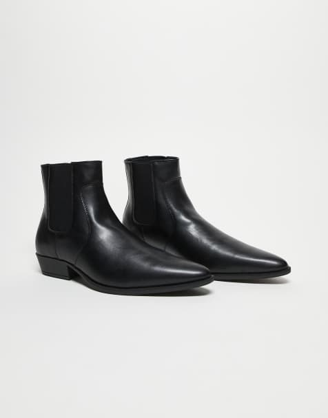 ASOS DESIGN – Svarta chealseaboots med kubansk klack - view 1