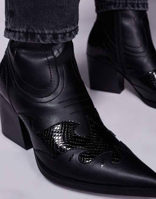 ASOS DESIGN – Svarta chelseaboots i cowboystil med kubansk klack, 2 av 4