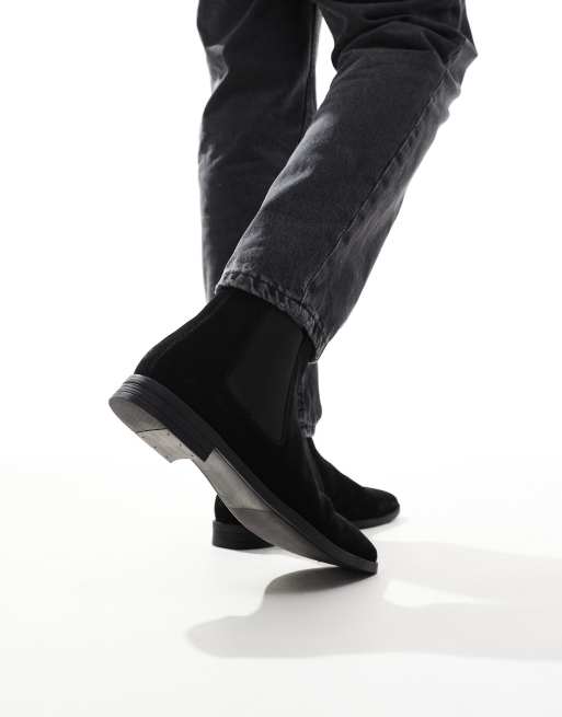 ASOS DESIGN – Svarta chelseaboots i mocka, 3 av 4