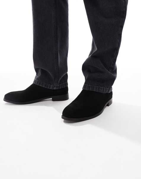 ASOS DESIGN – Svarta chelseaboots i mocka - view 1