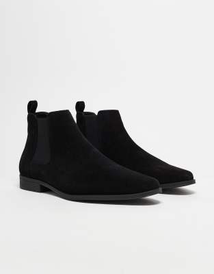 ASOS DESIGN – Svarta chelseaboots i mockaimitation - view 1