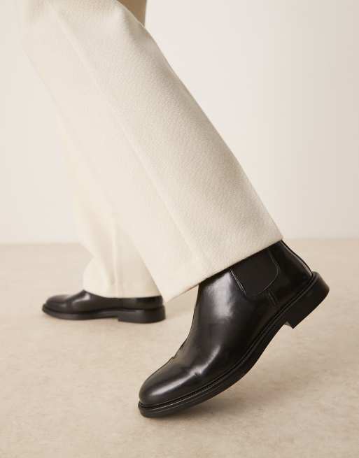 ASOS DESIGN – Svarta chelseaboots i polerat läder, 3 av 4