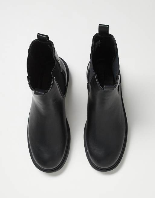 ASOS DESIGN – Svarta chelseaboots i skinn med tjock sula, 4 av 4