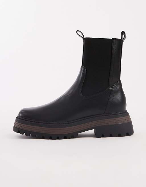ASOS DESIGN – Svarta chelseaboots i skinn med tjock sula, 2 av 4