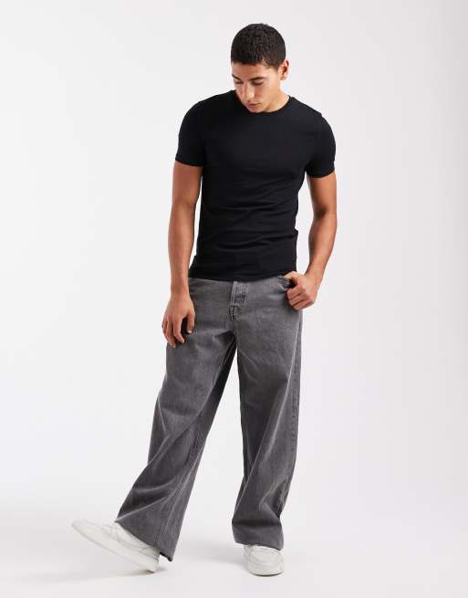 ASOS DESIGN – Svarta, enkla t-shirts i muscle fit, 2-pack, 2 av 5