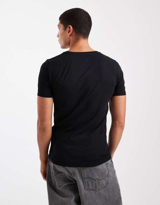 ASOS DESIGN – Svarta, enkla t-shirts i muscle fit, 2-pack, 3 av 5
