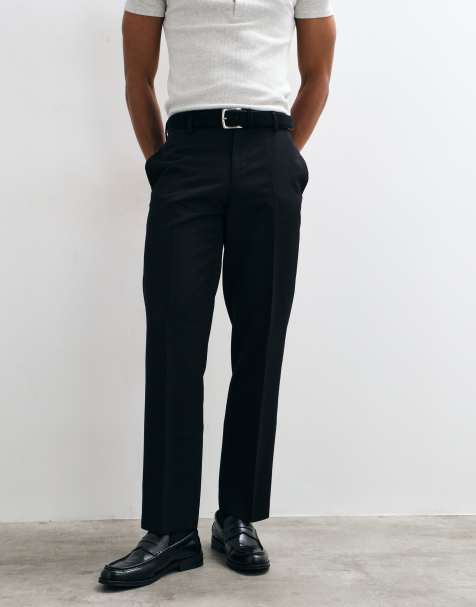 ASOS DESIGN – Svarta, figursydda byxor med raka ben - view 1