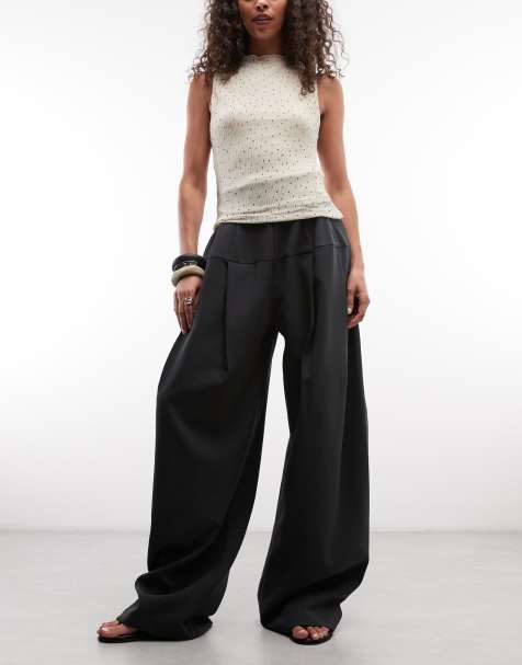 ASOS DESIGN – Svarta, figursydda byxor med snatch-midja - view 1