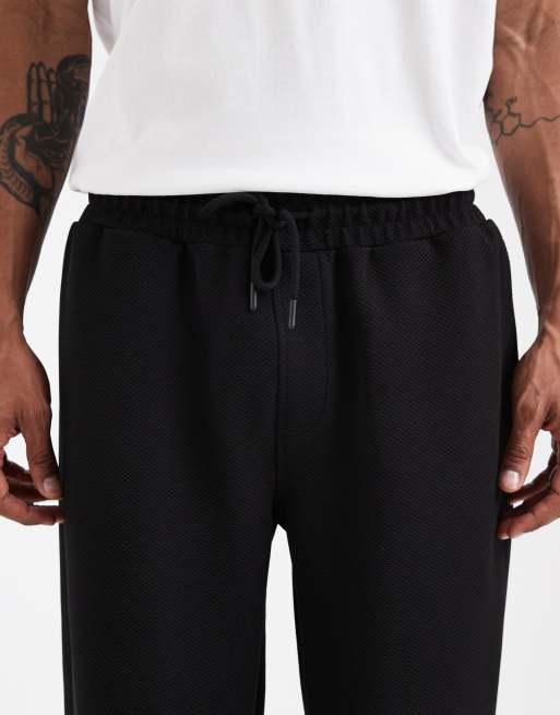 ASOS DESIGN – Svarta, fina mjukisbyxor med raka ben och textur, 4 av 5