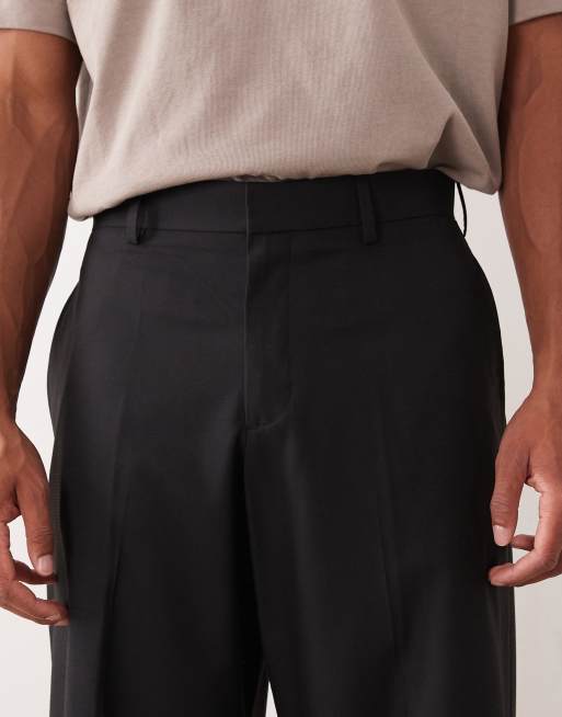 ASOS DESIGN – Svarta finbyxor i jacquard med ledig passform, 5 av 5