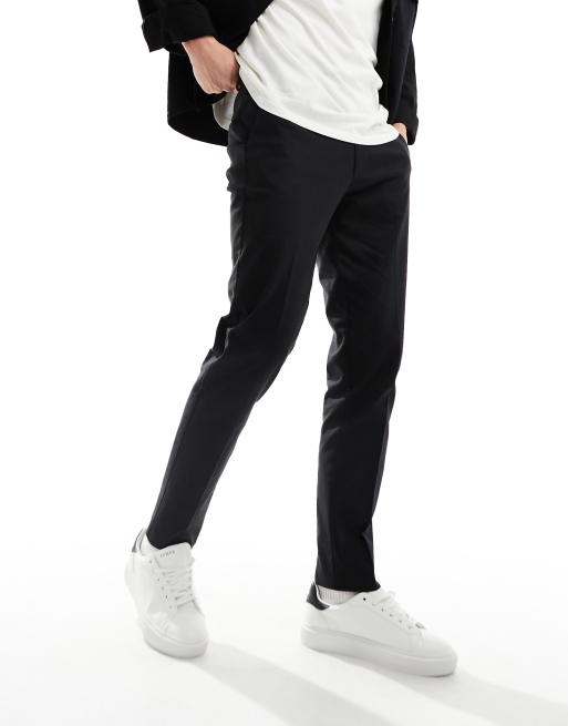 ASOS DESIGN – Svarta finbyxor i linnemix med smal passform, 2 av 5