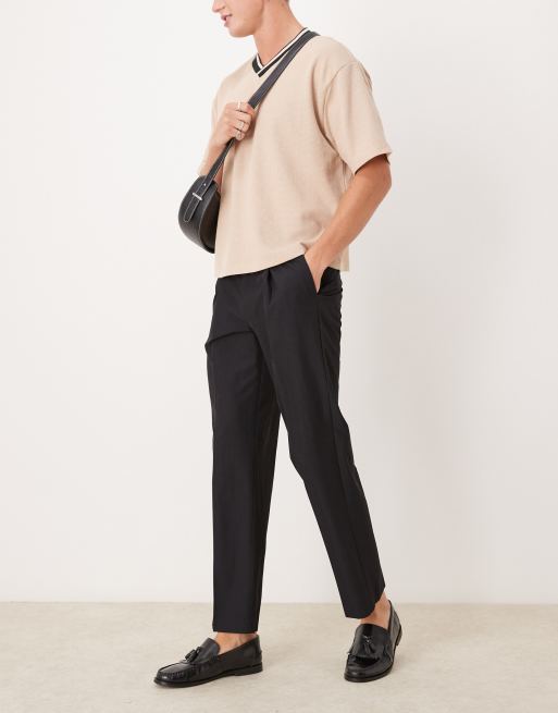 ASOS DESIGN – Svarta finbyxor med raka ben och knappdetalj, 2 av 5