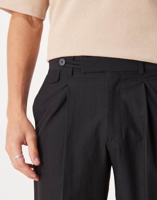 ASOS DESIGN – Svarta finbyxor med raka ben och knappdetalj, 3 av 5