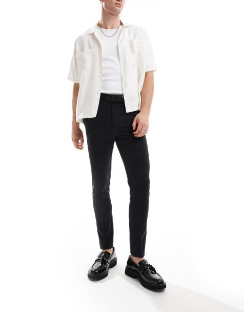 ASOS DESIGN – Svarta finbyxor med supersmal passform - view 1