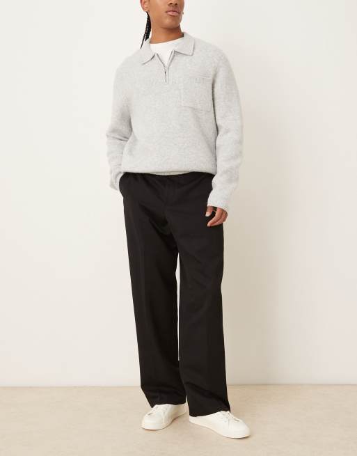 ASOS DESIGN – Svarta finbyxor med vida ben och bakficka, 2 av 5