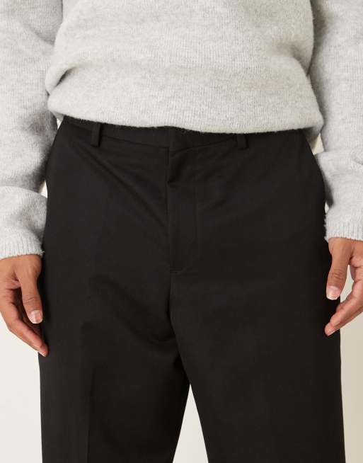 ASOS DESIGN – Svarta finbyxor med vida ben och bakficka, 5 av 5