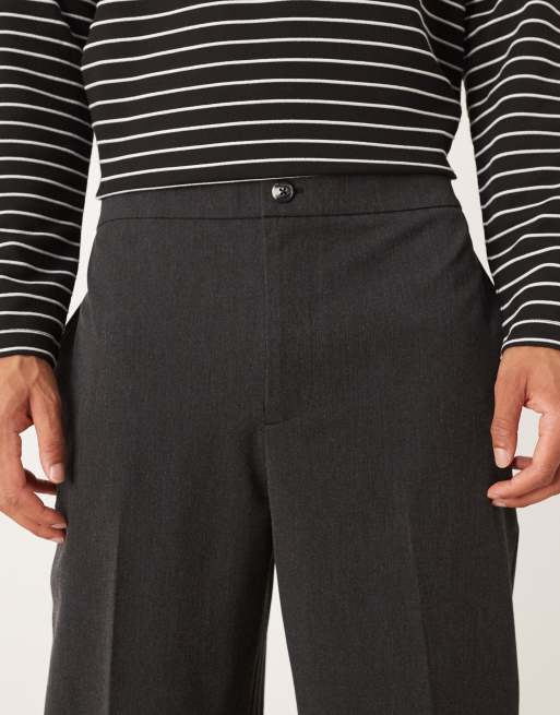 ASOS DESIGN – Svarta finbyxor med vida ben och dra på-design, 4 av 5