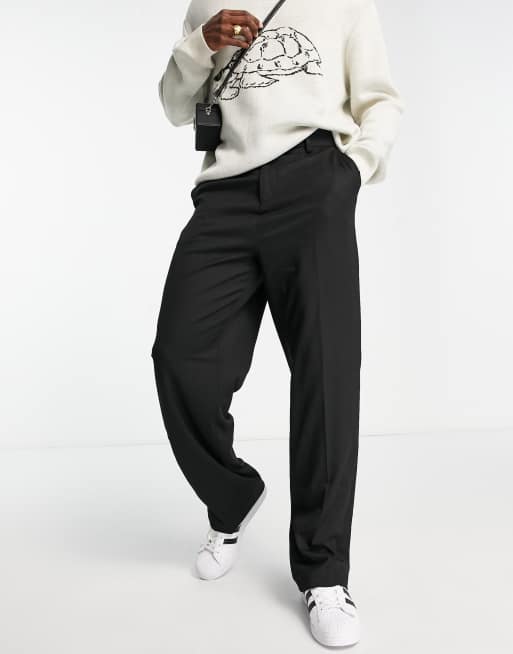 ASOS DESIGN – Svarta finbyxor med vida ben, 4 av 4