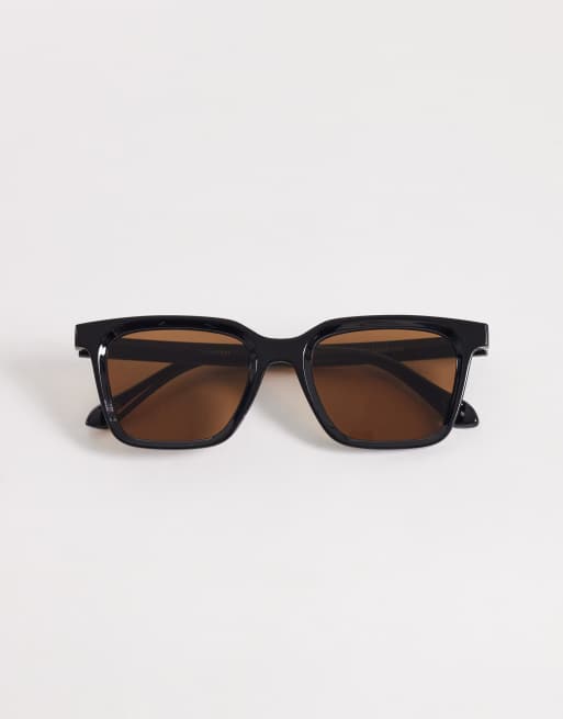 ASOS DESIGN – Svarta, fyrkantiga solglasögon med tonade glas, 3 av 3
