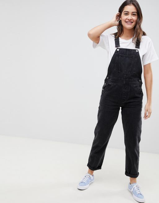 ASOS DESIGN – Svarta hängselbyxor i denim, 4 av 4