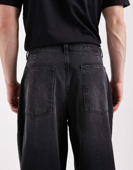 ASOS DESIGN – Svarta jeans med barrelben och veck, 4 av 5