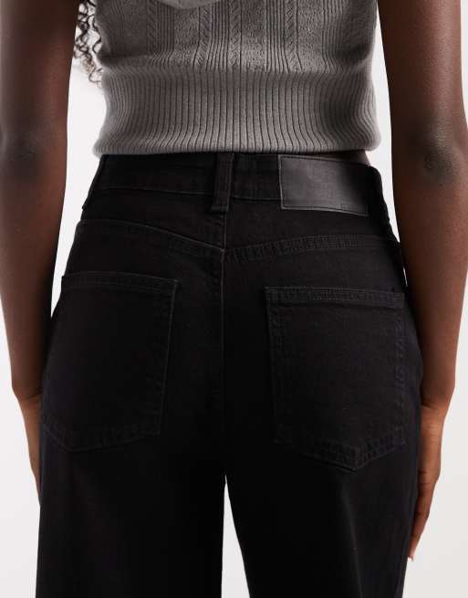 ASOS DESIGN – Svarta jeans med hög midja, vida ben och fickor framtill, 4 av 5