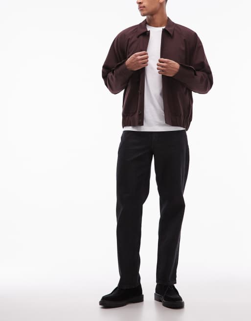 ASOS DESIGN – Svarta jeans med raka ben och beläggning