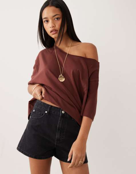 ASOS DESIGN – Svarta jeansshorts med hög midja - view 1