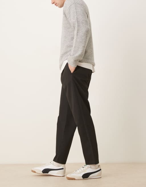 ASOS DESIGN – Svarta, korta byxor med raka ben och halvelastiskt midjeband, 3 av 5