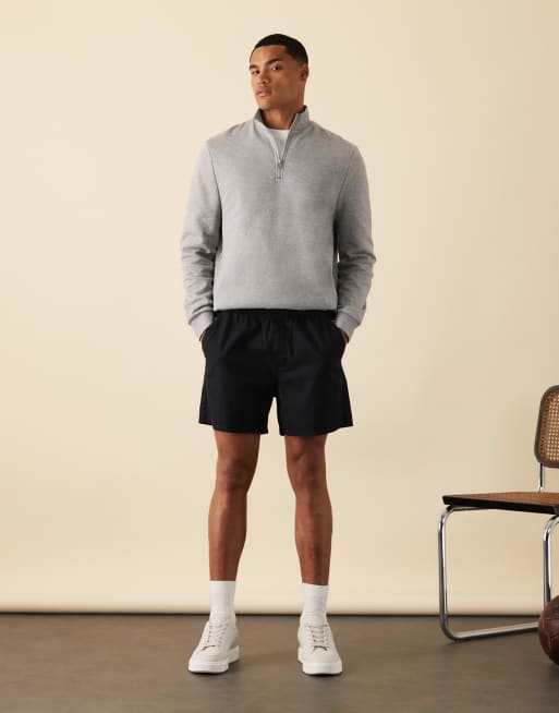 ASOS DESIGN – Svarta, korta shorts i linnemix med resårmidja, 2 av 6