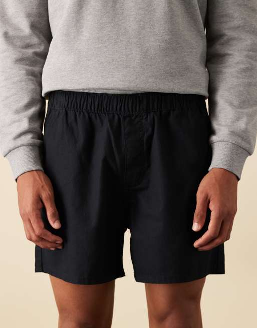 ASOS DESIGN – Svarta, korta shorts i linnemix med resårmidja, 4 av 6