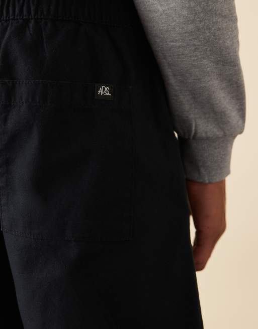 ASOS DESIGN – Svarta, korta shorts i linnemix med resårmidja, 6 av 6