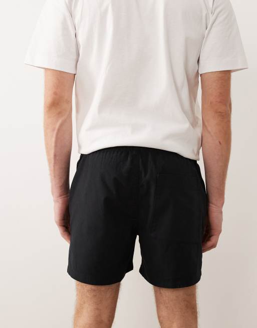 ASOS DESIGN – Svarta, korta shorts i linnemix och slim fit, 2 av 5