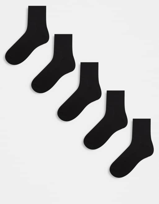 ASOS DESIGN – Svarta, korta sportstrumpor, 5-pack