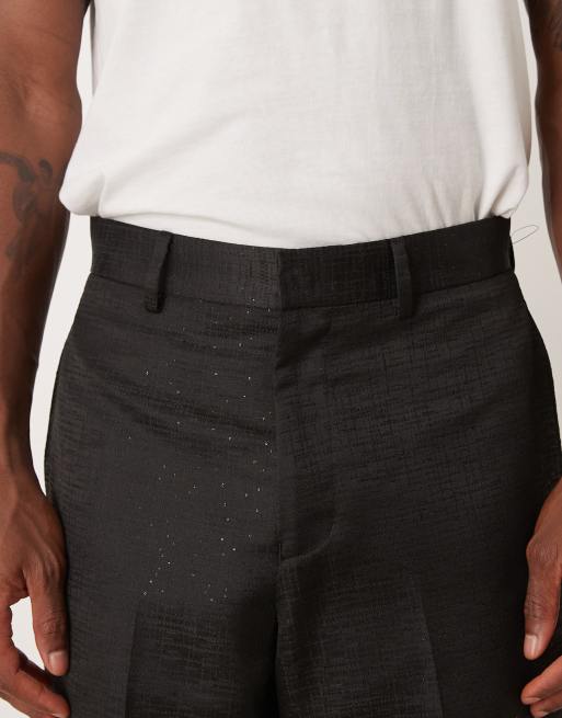 ASOS DESIGN – Svarta kostymbyxor i mikromaterial med paljetter, del av kostym, 5 av 5