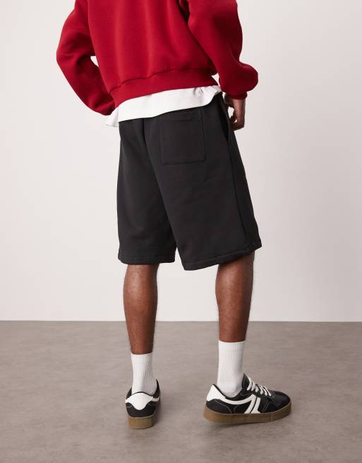 ASOS DESIGN – Svarta, kraftiga shorts i oversize och 400gsm, 3 av 5