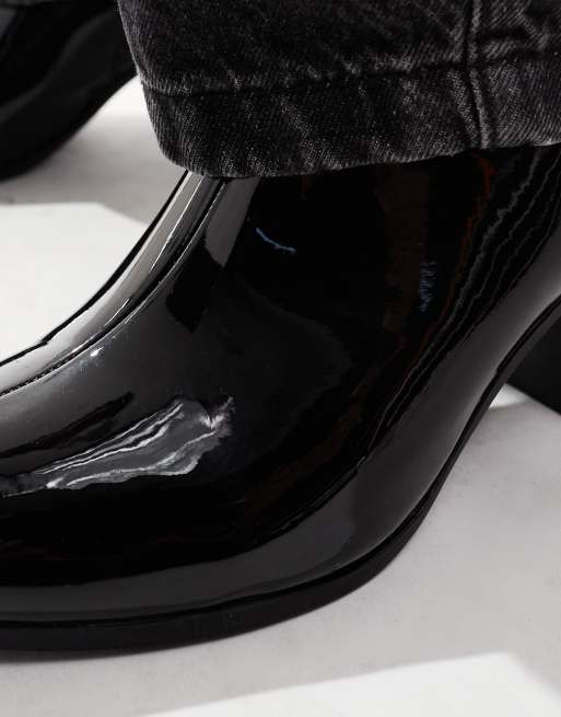 ASOS DESIGN – Svarta, lackade chelseaboots med klack, 4 av 4